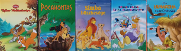 5 ktet a Disney knyvklub sorozatbl: Hiawatha s az ris Sas + Simba bszkesge +Pocahontas + A rka s a vadszkutya + Donald kacsa s az llatbemutat