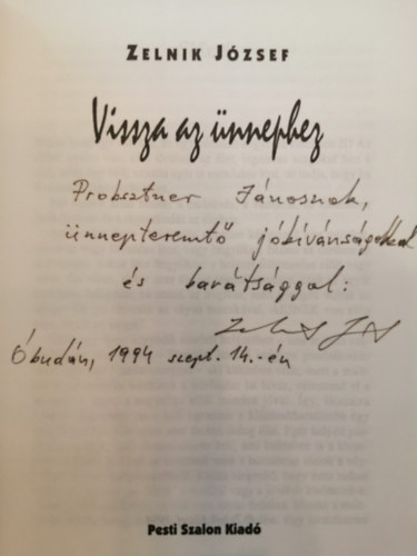 Zelnik J�zsef - Vissza az �nnephez (Dedik�lt)