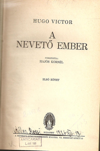 Victor Hugo - A nevető ember I-II.