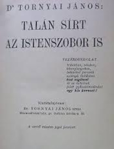 Dr. Tornyai Jnos - Taln srt az istenszobor is