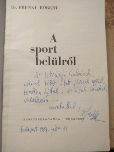 Dr. Frenkel Rbert - A sport bellrl