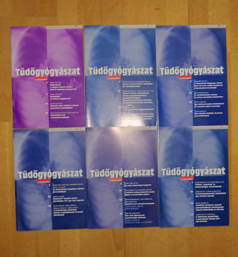 A Tüdőgyógyászat című szaklap 6 száma: Tüdőgyógyászat 2007/2., Tüdőgyógyászat 2007/3., Tüdőgyógyászat 2008/12., Tüdőgyógyászat 2009/1., Tüdőgyógyászat 2009/2., Tüdőgyógyászat 2009/3.