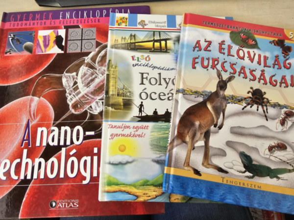 3db ismeretterjesztő könyv, KÖNYVMENTŐ AJÁNLAT: A nano-technológiák+ Folyók és óceánok+ Az élővilág furcsaságai