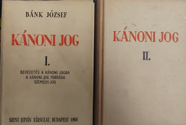 Bánk József - Kánoni jog I-II.