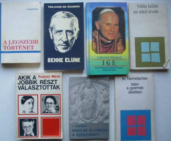 Több szerző - 7 db-os vallási könyvcsomag (Benne élünk, A legszebb történet, Ige...)