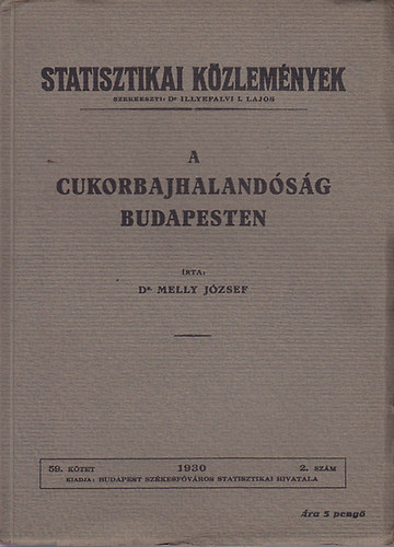 Melly Jzsef dr - A cukorbajhalandsg Budapesten - Statisztikai Kzlemnyek 59. ktet 2. szm