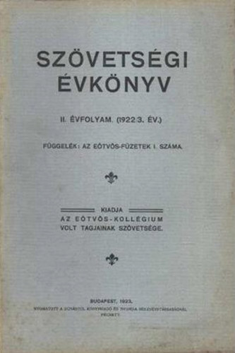 Szvetsgi vknyv - II. vfolyam (1922/3. v)