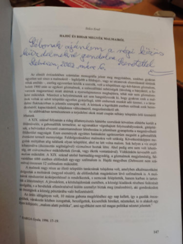 Szűcs Ernő - A debreceni Déri Múzeum évkönyve különlenyomat: Hajdú és Bihar megyék malmairól