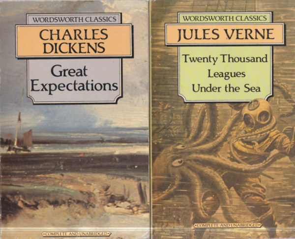 Jules Verne Charles Dickens - 2 db angol nyelv� vil�girodalom: Great Expectations + Twenty Thousand Leagues Under the Sea