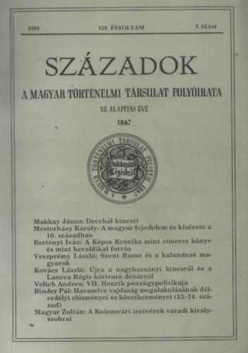 P�l Lajos (szerk.) - Sz�zadok 1995/5. (129. �vfolyam)