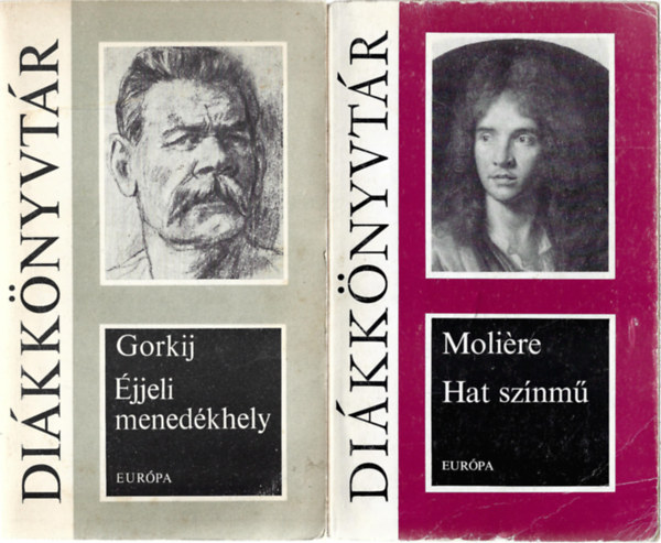 2 db Di�kk�nyvt�r, Gorkij: �jjeli mened�khely, Moli�re: Hat sz�nm�