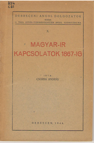 Csorba Andrs - Magyar-r kapcsolatok 1867-ig