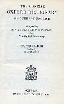 E.  McIntosh (revised) - The concise Oxford dictionary of current english