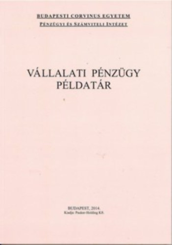 Fazakas Gergely - Vllalati pnzgy pldatr