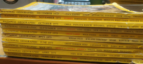 National Geographic Society - 10 db National Geographic 1973 (r�szletek az adatlapon)