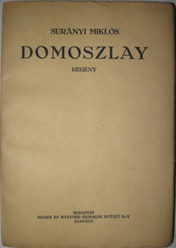 Sur�nyi Mikl�s - Domoszlay L�szl�