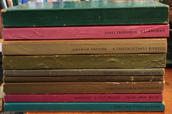 Jurij Trifonov, Graham Greene, William Golding, Mario Vargas Llosa, Heinrich Bll, Vercors, Radiguet Marcello Venturi - 9 db. Eurpa zsebknyv
