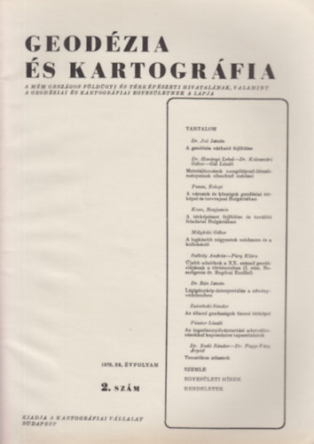 Dr. Jo� Istv�n (szerk.) - Geod�zia �s Kartogr�fia 1976/2. sz�m