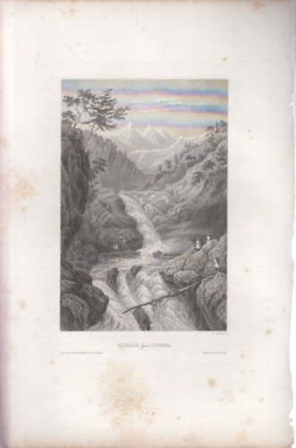 Quelle des Jumna - A Dsumma (Jumna, Jamuna) foly� forr�sa (18x28 cm lapm�ret� eredeti ac�lmetszet) - Himal�ja, �zsia