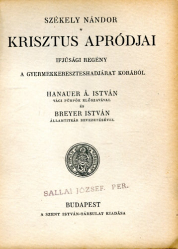 Sz�kely N�ndor - Krisztus apr�djai