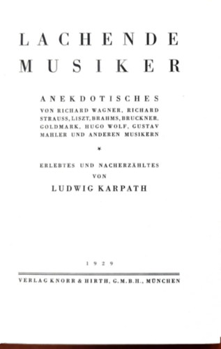 Ludwig Karpath - Lachande Musiker