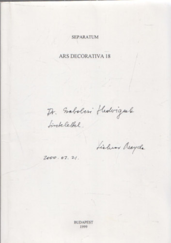 Magdolna Lichner - Ars decorativa 18. - Separatum (DEDIKLT!)
