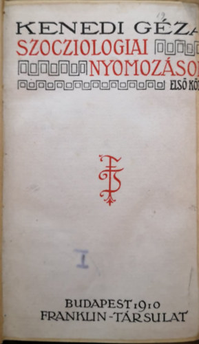 Kendei G�za - Szocziologiai nyomoz�sok I.