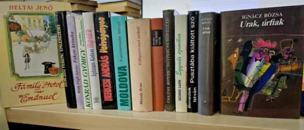 Herczeg Ferenc, Ráth-Végh István, Ephraim Kishon , Konrád György, Berkesi András, Moldova György, Örkény István, Féja Géza, Ignácz Rózsa, Szilvási Lajos, B Heltai Jenő (Kishont Ferenc) - 13db klasszikus magyar mű, KÖNYVMENTŐ AJÁNLAT: Family hotel - VII. Emánuel+ Herczeg emlékezései+ Fekete krónika+ Hajvédők+ Antipolitika+ Vakvágányon+ A postamester lánya+ Egyperces novellák+ Visegrádi esték+ Urak, úrfiak I-II+ Egy