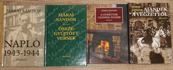 Márai Sándor - 5 könyv Márai Sándortól: Vendégjáték Bolzanóban, Napló 1943-1944, Összegyűjtött versek, A gyertyák csonkig égnek, Ajándék a végzettől