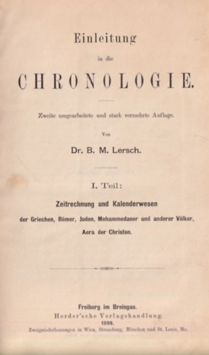 Dr. B.M. Lersch - Einleitung in die Chronologie