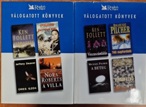 Reader's Digest vl. - 2db Ridest knyv.:Vadmacskk ,Suttog szl ,res szk ,A villa + Visszaszmlls ,Tli napfordul ,A beteg ,Viharfelh + A kdex / Szerelmem Pete / A futn / Az rlet hatra (3 ktet, Reader's Digest vlogatott knyvek)