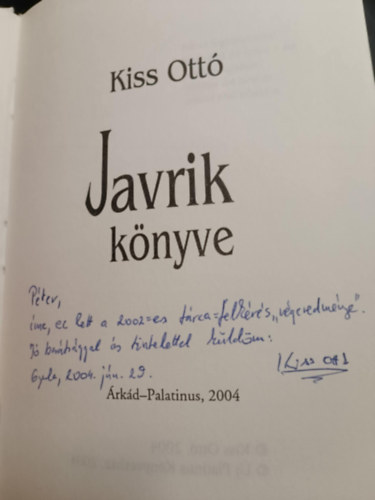 Kiss Ottó - Javrik könyve