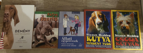 Magos Judit, Winkler R�bert, Steven Reddog - 5 db k�nyv tr�f�s kutyat�rt�netekkel - Dem�ny - most �n ugatok, Kutya mindent tud�, Csoda kuty�k, Kutyaszor�t�, �llati egypercesek